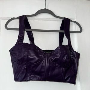Zara leather crop top